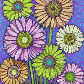 Fleurs joyeuses dans un vase sur Studio des Fleurs