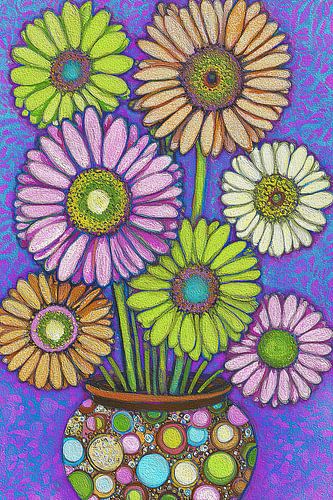 Cheerful Blooms in a Vase by Flower Studio