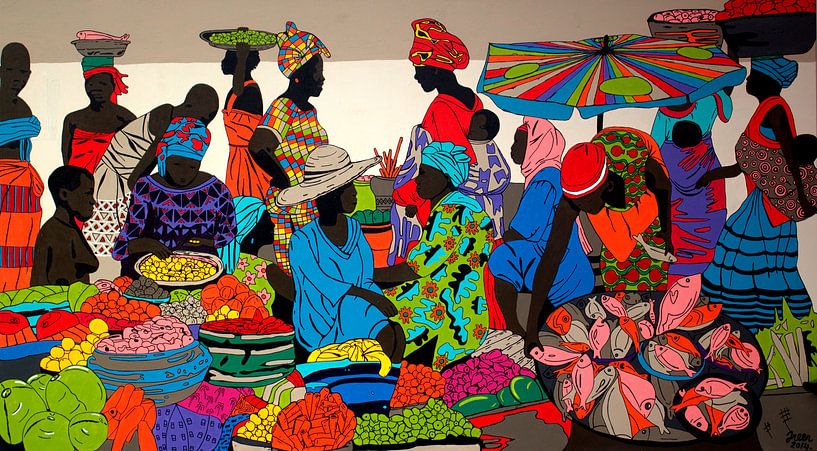 Afrikaanse markt van Irene Jonker