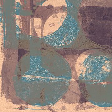 Japandi. Minimalistisch abstract in neutrale tinten III van Dina Dankers
