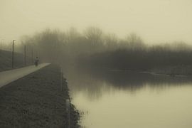 Einsamer Radfahrer von Gerrit van Leeuwen