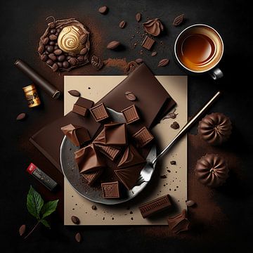 Flatlay chocolate by Natasja Haandrikman