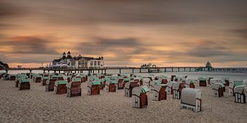 Seebrücke von Sellin bei Sonnenuntergang von Markus Lange