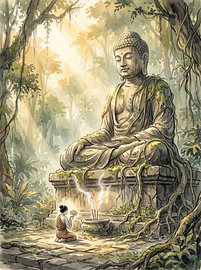 Buddha Statue In Jungle by Markus Gann