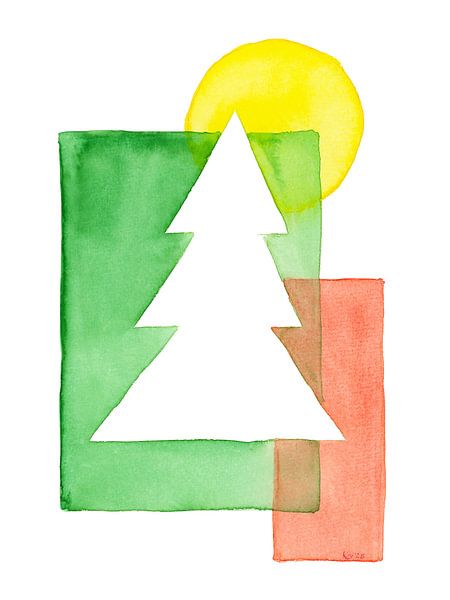 Festive minimalism winter tree by Karen Kaspar