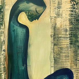 Abstrakte Frau in Grün von Blickfänger Gemälde