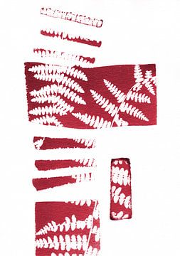 Abstrakte rote Farnblätter von Lies Praet