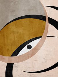 Abstract organic geometric art in earth tones by Online Arts