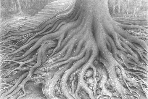Tree roots and the flow of time