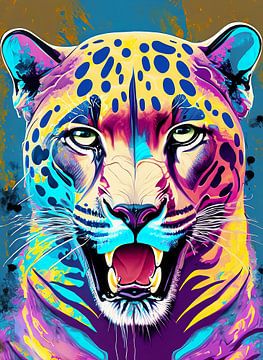 Panther Portrait in Pop Art