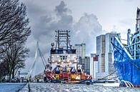 Rotterdam: Brücken, Boote und hohe Gebäude  von Frans Blok Miniaturansicht