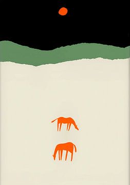Oranje Paard van Gapran Art