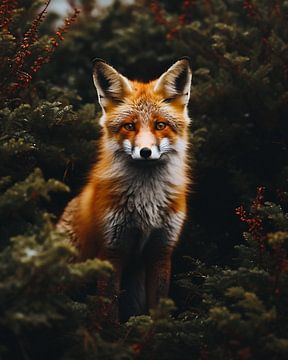 Fuchs in Nahaufnahme von fernlichtsicht