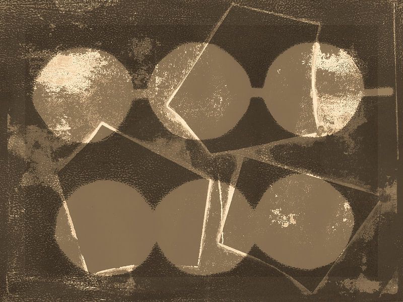 Abstract shapes in brown and bieg by Abstract Minimalist Art