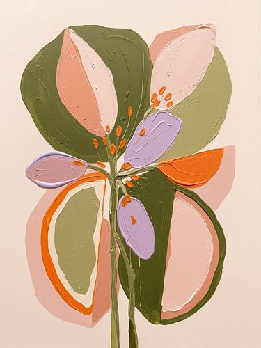 Moderner Abstrakt. Frühlingsblume in Pastelltönen von Studio Pieternel