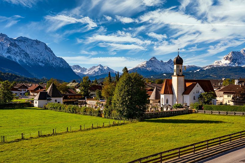 Idyllische Kirche St. Jacob in Wallgau Oberbayern von Photo Art Thomas Klee