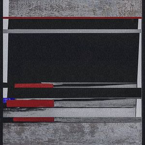 Geometrische Linien- Streifen schwarz-rot-weiß in grau