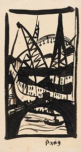 Hermann Stenner - Parijs, Eiffeltoren met Seinebrug (1912)