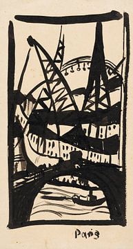 Hermann Stenner - Paris, Eiffel Tower with Seine Bridge (1912) by Peter Balan