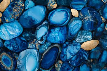 Blue gemstones - natural pattern by Poster Art Shop