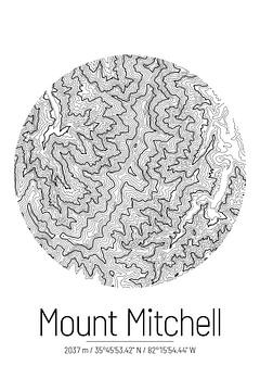 Mount Mitchell | Landkarte Topografie (Minimal) von ViaMapia