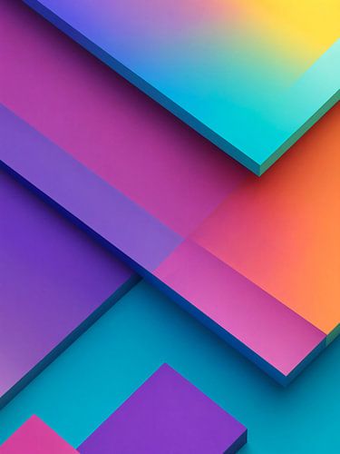 Abstracte Rechte Vormen in Kleur – Geometrische Design Kunst | Moderne Wanddecoratie