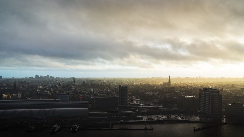 View over Amsterdam taken from the A'dam Lookout. by Bart Ros