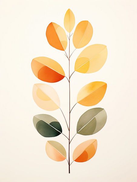 Abstracte Botanische Kunst - Bladeren van Peter Balan