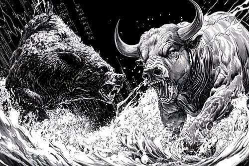 Dynamisch duel: stier en beer