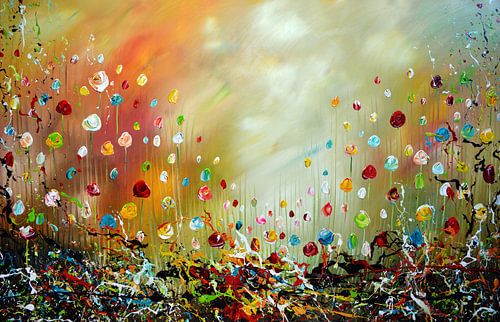 Fleurs abstraites sur Gena Theheartofart