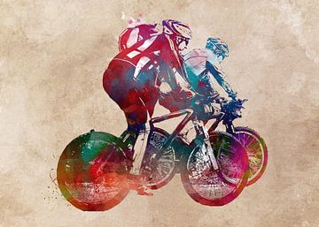 Cycling Bike sport art by JBJart Justyna Jaszke
