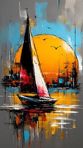 Voilier au coucher du soleil