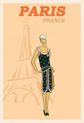 Fashion Sketch Paris Eiffel Tower
