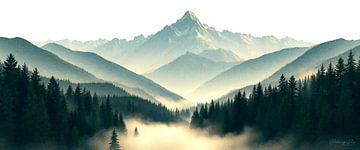 Gipfel hinter dem Nebelmeer von AidasignArt