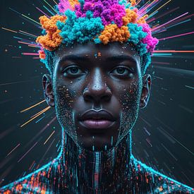 Portrait of an African: digital collage by Liona Toussaint