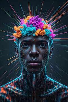 Portret van een Afrikaan – digitale collage