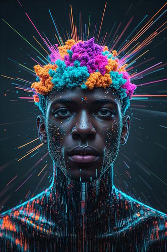 Portret van een Afrikaan – digitale collage