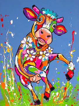 Tanzende Kuh von Happy Paintings
