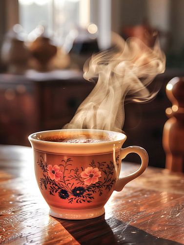 Kopje koffie of cappuccino drinken