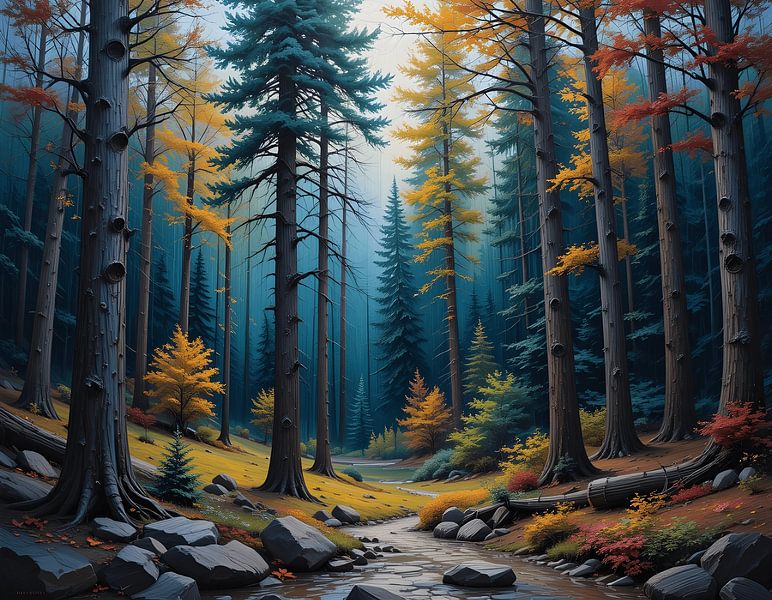 Enchanted Autumn Stream by Artistic