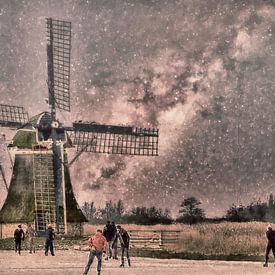 Winter Landschap schaatsers van Marcel Kieffer