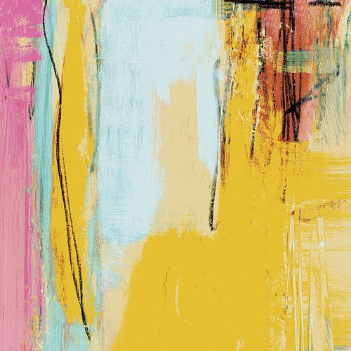 Kleurenlied 44 geel abstract van Claudia Gründler