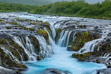 The Brúarárfoss or Brúarfoss waterfall Iceland by Menno Schaefer