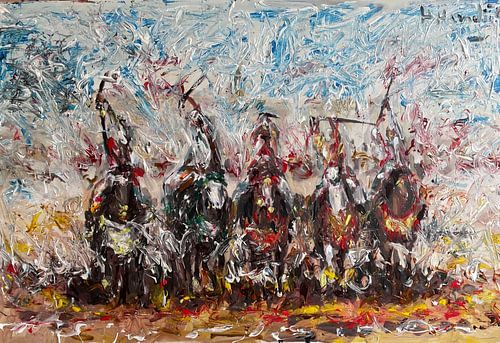 Fantasia on horseback by Hassan Hamdi