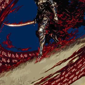 Künstlerisches Porträt einer Frau mit goldenem und blumigem Make-up | Surreale Schönheitskunst von Artivisual