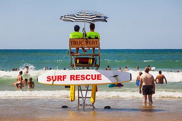 Rescue Brigade on the beach of Cap Ferret in France by Evert Jan Luchies