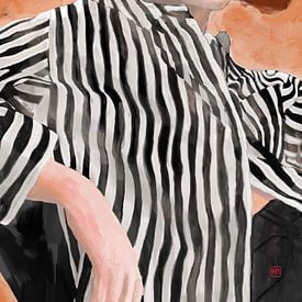 Stripes: a fantasy painting of a woman by Hella Maas