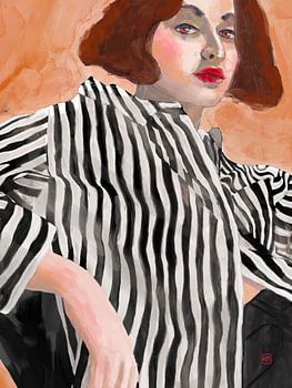 Streepjes: een fantasie schilderij van een vrouw