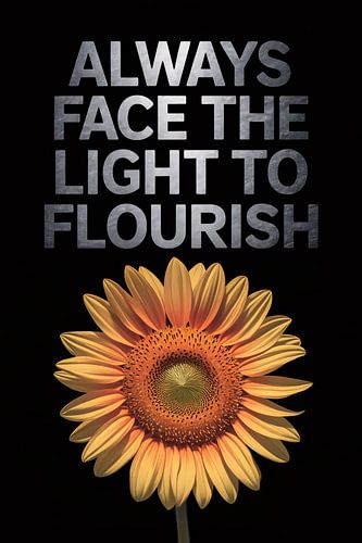 Inspirerende poster met zonnebloem