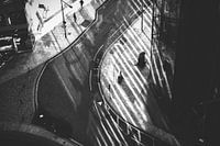 Street view of London in black and white